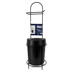 İBİCO K13-115 ( SİYAH & METAL ) ( AYAKLI ) WC KAĞITLIK ( PLASTİK ÇÖP KOVALI )*10=K
