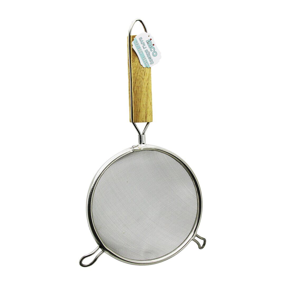 İBİCO İ22-304 ( 20CM ) ( 2 KULAKLI ) ( AHŞAP SAPLI ) TEL SÜZGEÇ ( METAL ÇERÇEÇEVE ) ( SAP: 14.5CM )*12X20