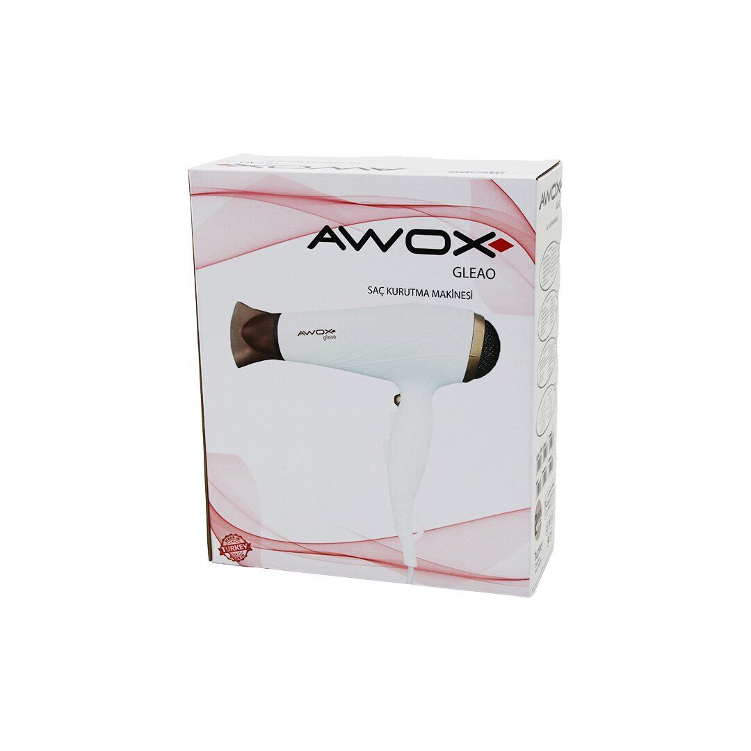 AWOX GLEAO ( BEYAZ ) SAÇ KURUTMA & FÖN MAKİNESİ ( SOĞUK ÜFLEME ) ( 2 KADEME FAN & 3 KADEME SICAKLIK ) ( 1700-2000W )*12