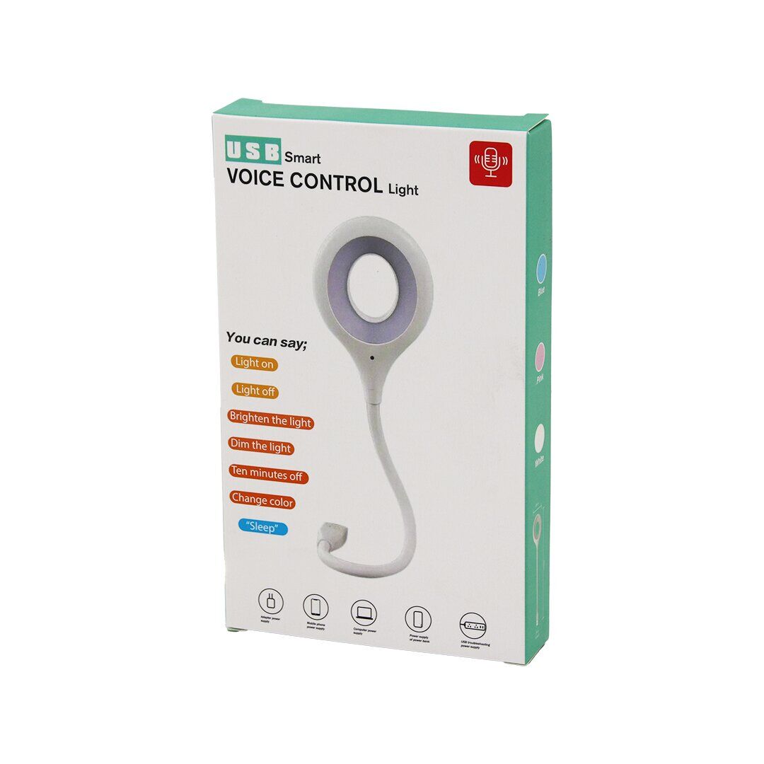 USB SMART VOICE CONTROL LİGHT (SESLİ IŞIK AYARLI) (MİNİ) YUVARLAK (USB) 16 LEDLİ LAMBA (AKROBAT KOLLU) (2W) (5V-0.5A)*200