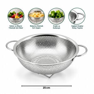 İBİCO İ22-307 ( 25CM ) ( METAL KULPLU ) ( ÇELİK SEPET ) SÜZGEÇ ( İNCE TEL AYAKLI )*50