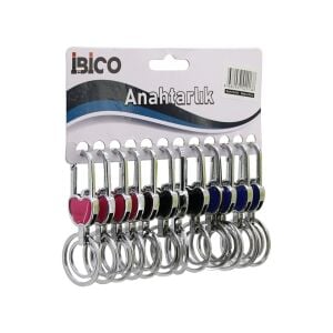 İBİCO İ12-013 ( KALPLİ ELMA MODEL GÖVDE ) ( METAL ) ( RENKLİ PLASTİK KAPLI GÖVDE  ) ANAHTARLIK ( ÇİFT HALKALI ) ( KEMER GEÇMELİ )*12X50