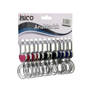 İBİCO İ12-013 ( KALPLİ ELMA MODEL GÖVDE ) ( METAL ) ( RENKLİ PLASTİK KAPLI GÖVDE  ) ANAHTARLIK ( ÇİFT HALKALI ) ( KEMER GEÇMELİ )*12X50