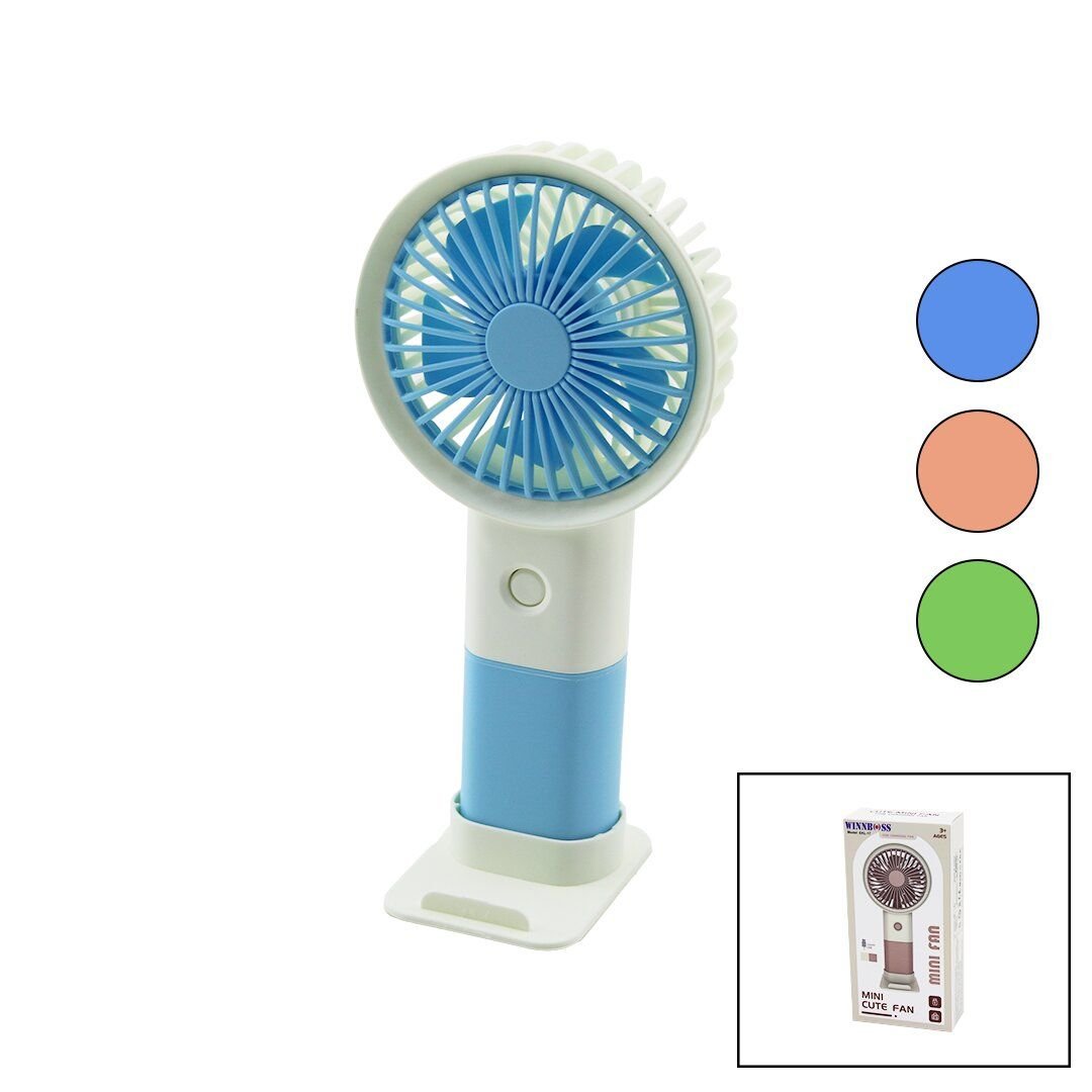 WINNBOSS EKL-17 B399-11 (USB ŞARJ) MİNİ EL FANI (ÇAP:8.1CM & Y:17CM) (SABİT BAŞLIK) (3KADEME HIZ) (TELEFONLUKLU AYAK) MİNİ VANTİLATÖR*144