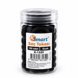 KSMART K-1329 ( 100PCS ) ( SİYAH ) LASTİK SAÇ TOKA*12X50
