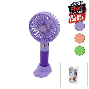 WINNBOSS EKL-18 (USB ŞARJ) MİNİ EL FANI (ÇAP:9.3CM & Y:20.4CM) (SABİT BAŞLIK) (3KADEME HIZ) (TELEFONLUKLU M.ÜSTÜ AYAK) MİNİ VANTİLATÖR*120