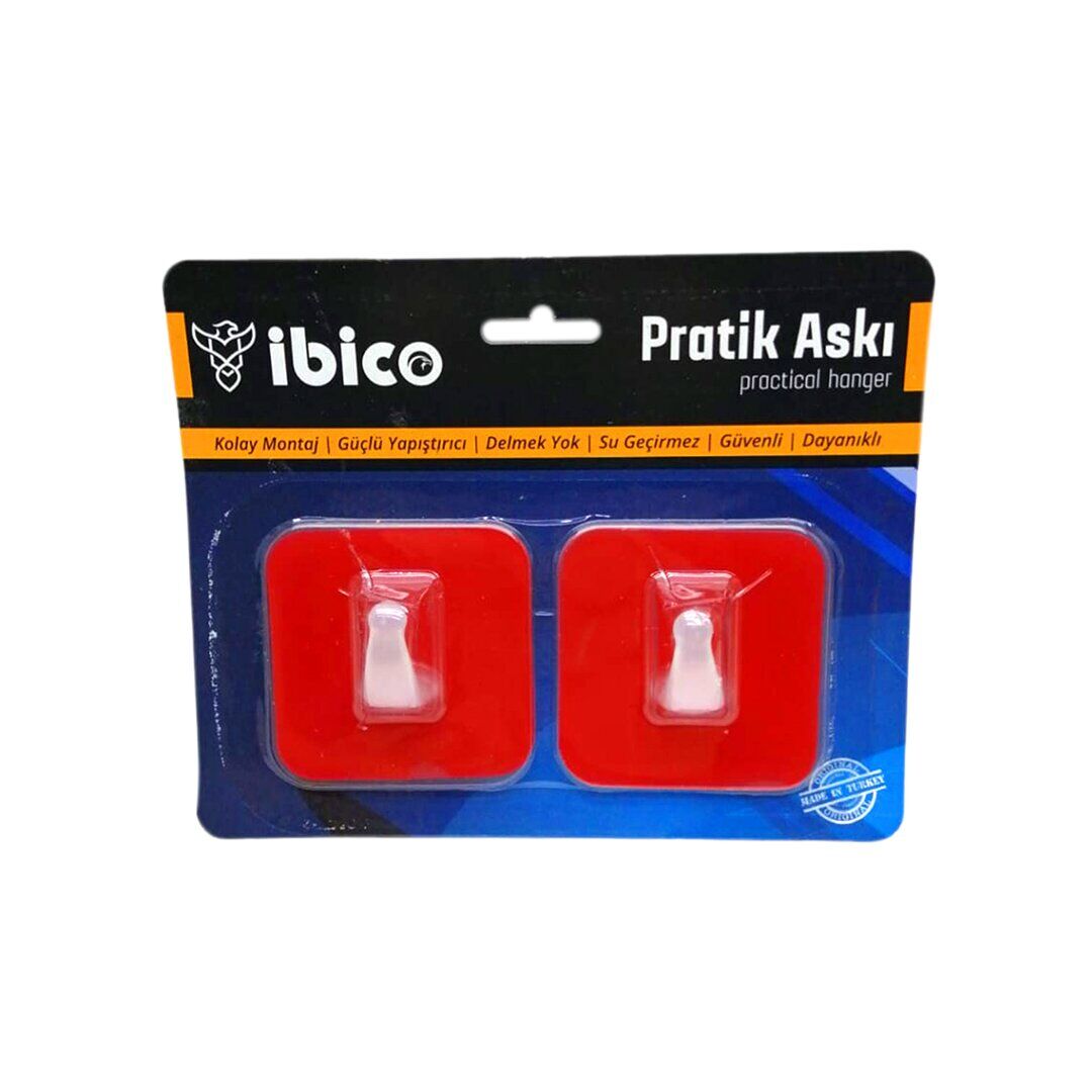 İBİCO K17-405 ( 2PCS ) PRATİK ASKI PLASTİK  ( YAPIŞKANLI KOLAY MONTAJ ) ( GÜÇLÜ YAPIŞTIRICI )*20X10