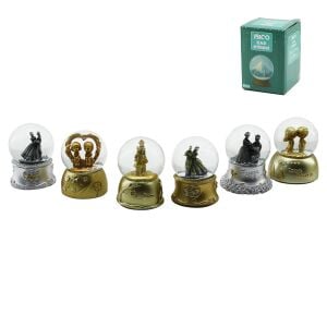 İBİCO İ12-079 ( KÜÇÜK  BOY & 6.5CM ) ( PİLLİ & IŞIKLI ) KAR KÜRESİ CAM ( ESKİTME İNSAN FİGÜRLÜ & DESEN MİX ) RENKLİ*48                     qwe02