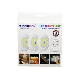 ALASKA SDR-WT-003 DMR-1380 LED NIGHT LIGHT ( 3PCS & YUVARLAK ) ( KUMANDALI & DOKUNMATİK ) ( PİLLİ ) LED LAMBA SETİ*80