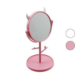 İBİCO İ15-026 ( 6'' & 15CM ) (YUVARLAK & BOYNUZLU) (TAKI ASKILIKLI) MAKYAJ AYNASI (RENKLİ PLASTİK) (TAKILIK SEPETLİ=15CM)*72