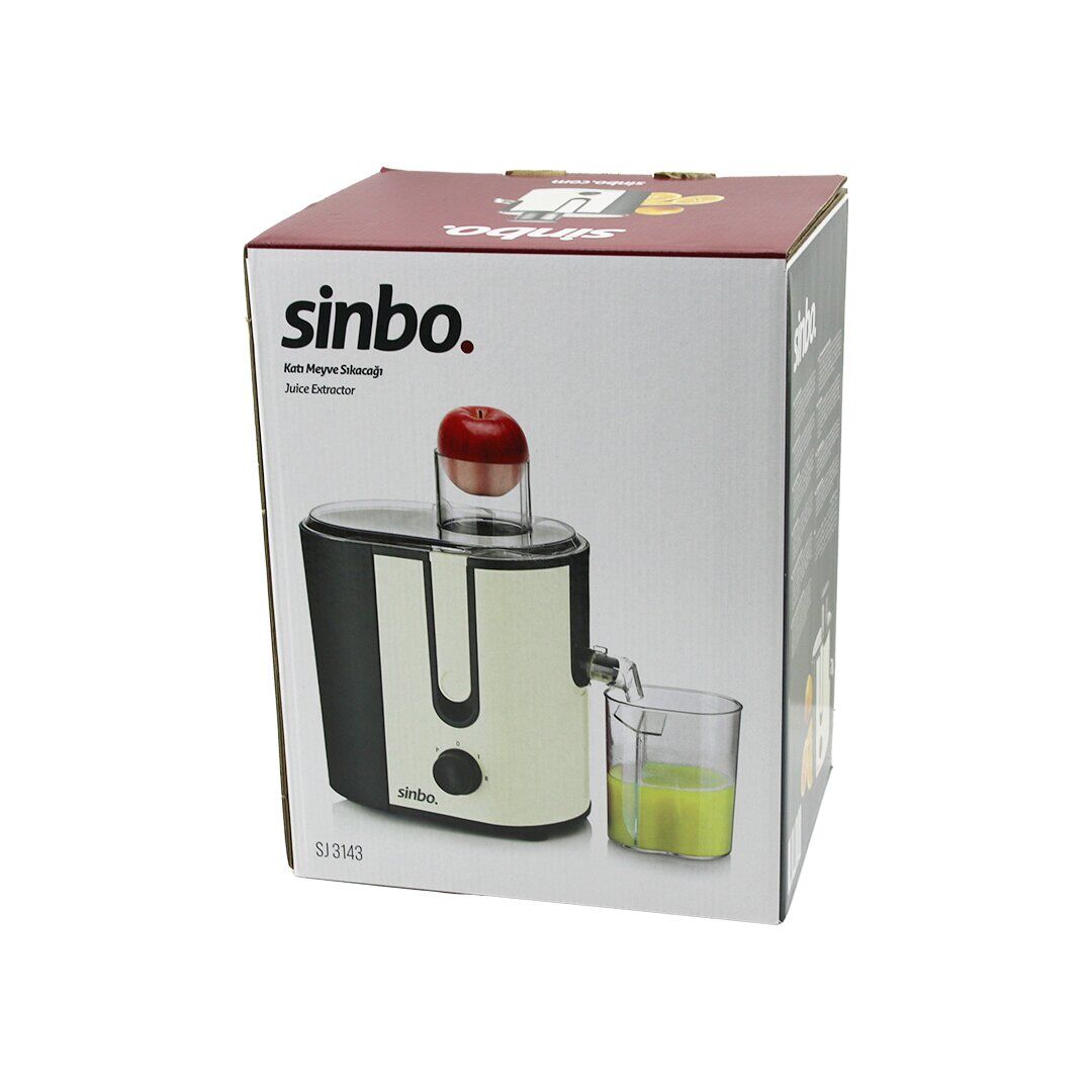 SİNBO SJ-3143 (ELEKTRİKLİ) ( BEJ ) KATI MEYVE SIKACAK (600W) (HAZNE POSA:1250ML & M.SUYU:450ML) (ÇELİK FİLTRE) (65MM TÜP)*4