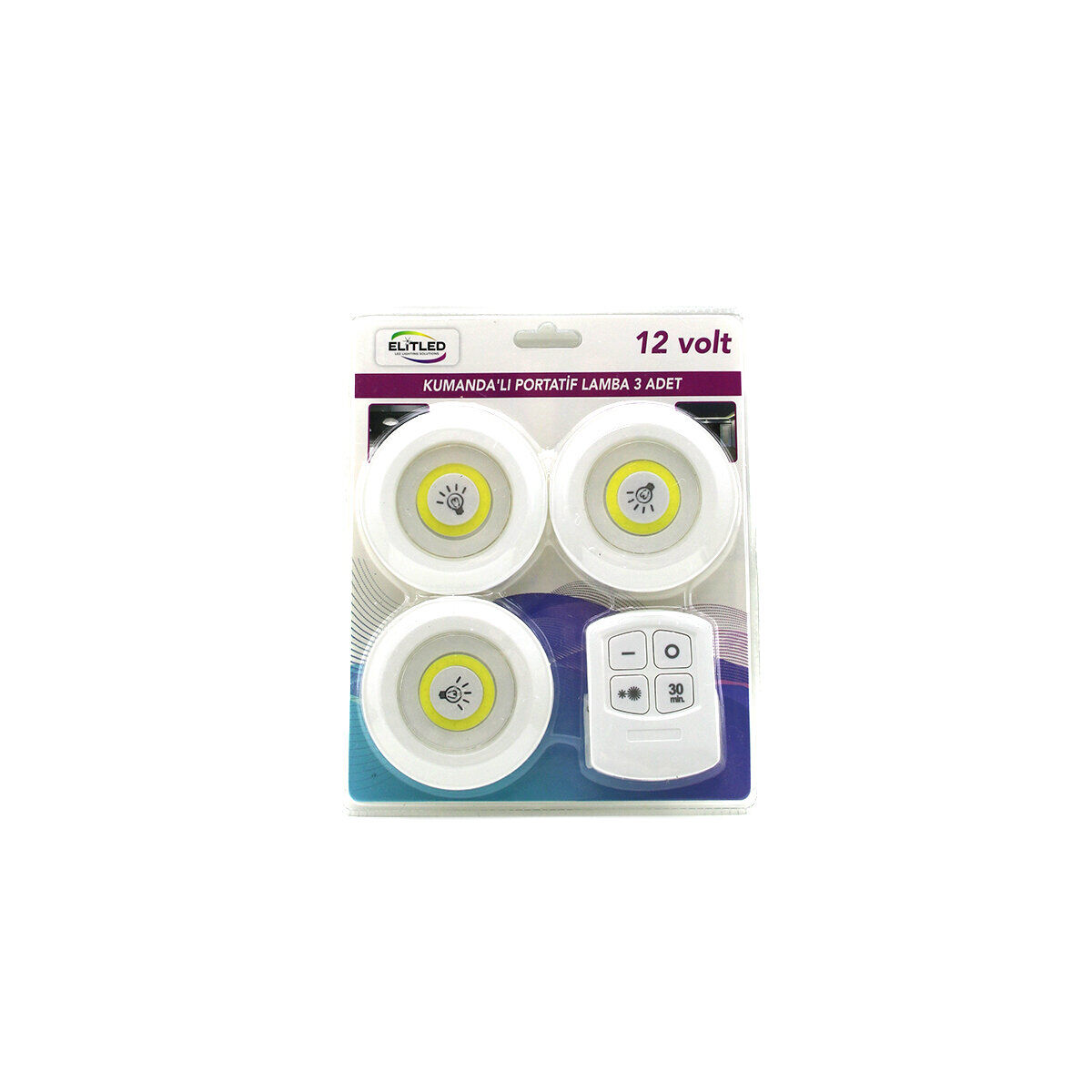 ELİTLED 3'LÜ LED EL-10-DMY ( 3PCS & YUVARLAK ) ( KUMANDALI & DOKUNMATİK ) ( PİLLİ ) LED LAMBA SETİ*80