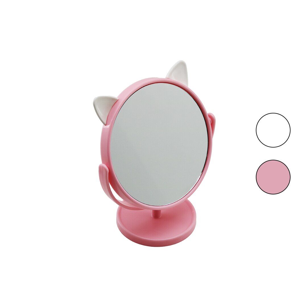 İBİCO İ15-027 ( 6'' & 15CM & YUVARLAK ) ( KULAKLI ) RENKLİ PLASTİK MAKYAJ AYNASI ( AYAKLI )*72