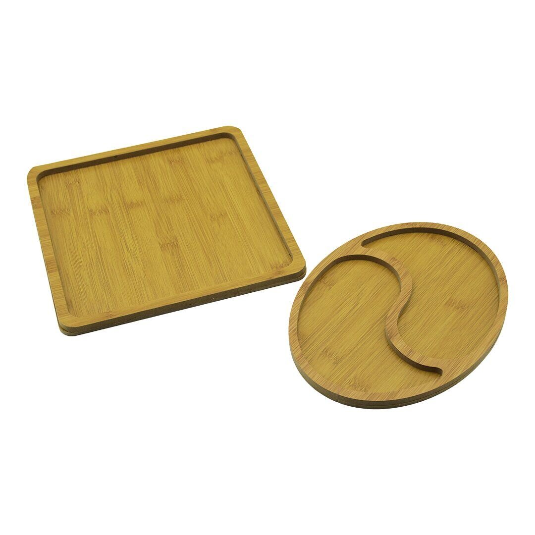 PABLITO PBT-519 (KARE & 2 BÖLMELİ OVAL) (2 MODEL) (AHŞAP) SUNUM TEPSİ SET (KARE=26CM) (2-DALGALI BÖLME OVAL=19.5X26CM)*24=K