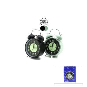 TWIN BELL ALARM CLOCK BGC-37 NO-847 YUVARLAK MASA ÇALAR SAAT ( METAL KASA RENKLİ ) ( PİLLİ & IŞIKLI & FOSFORLU ) ( ÇAP: 11CM )*60