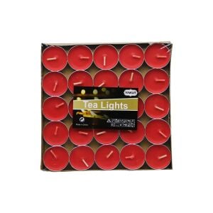YAKUT-11237 ( 25PCS ) ( KIRMIZI YUVARLAK ) TEA LİGHT MUM*80