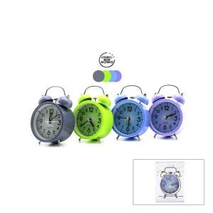HUARI BGC-24 M01 YUVARLAK MASA ÇALAR SAAT ( PLASTİK KASA RENKLİ ) ( PİLLİ & IŞIKLI ) ( ÇAP: 9CM )*100