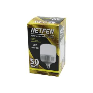 NETFEN NF-50T ( 50W ) ( TORCH ) LED AMPUL PLASTİK (E27) (2400LUMEN ) ( SOĞUK BEYAZ=10.000K ) ( 8.000 SAAT ÖMÜR )*5X10