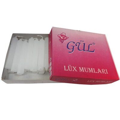 GÜL KOD-240 ( KÜÇÜK ) BEYAZ MUM ( 20Lİ KUTU )*1X60