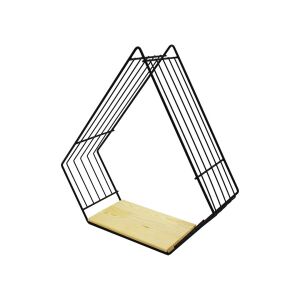 LALEZAR LZR-621 ( PİRAMİT ) ( TEK KATLI ) ( METAL İSKELET ) ( AHŞAP TABANLI ) DEKORATİF DUVAR RAFI*3=K