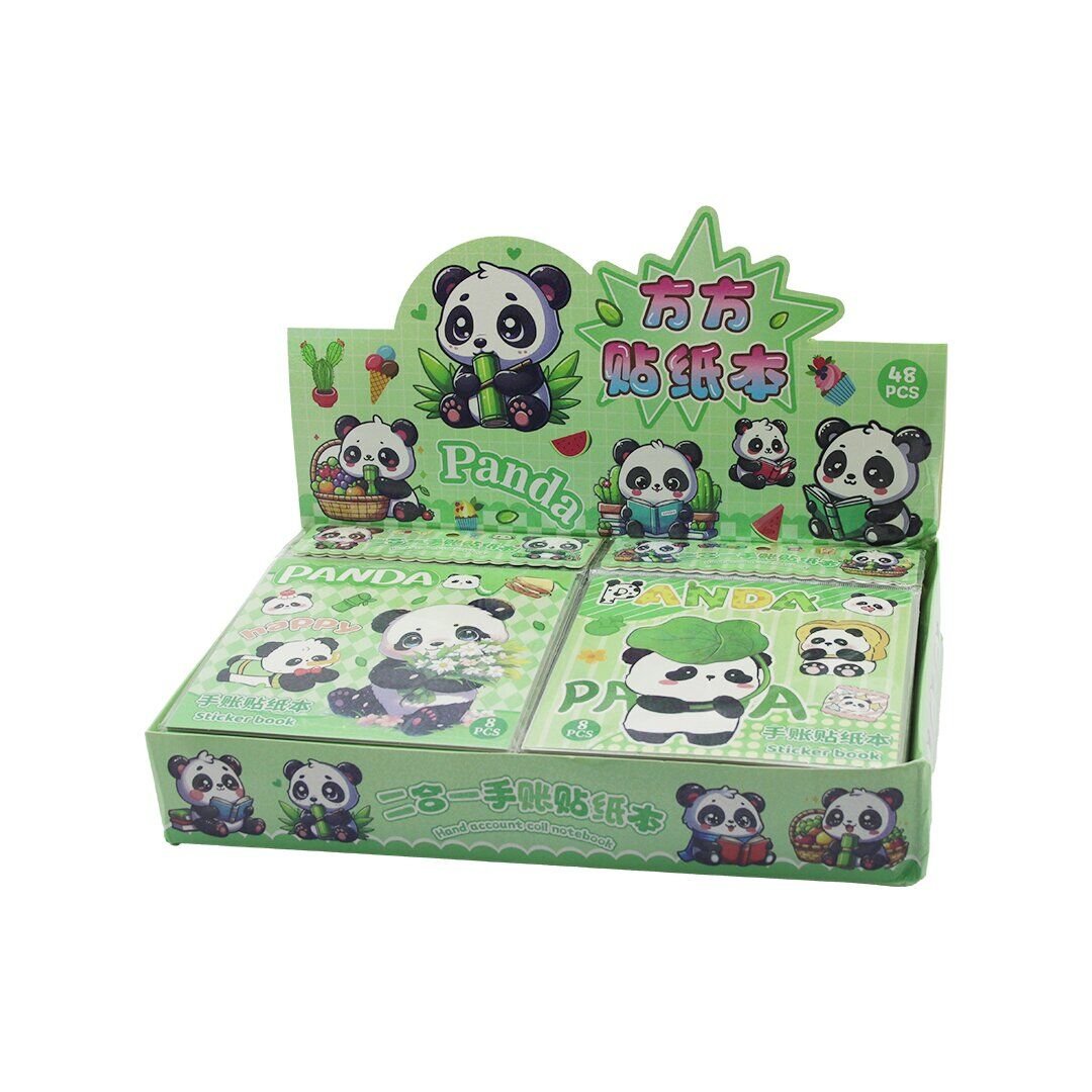 PANDA YKA-616 (YEŞİL KUTU) (PANDA) (STİCKER= 4-YAPRAK=PANDA & YİYECEK) (NOT DEFTERİ=4 KARTON YAPRAK)(16X16CM)*48X10