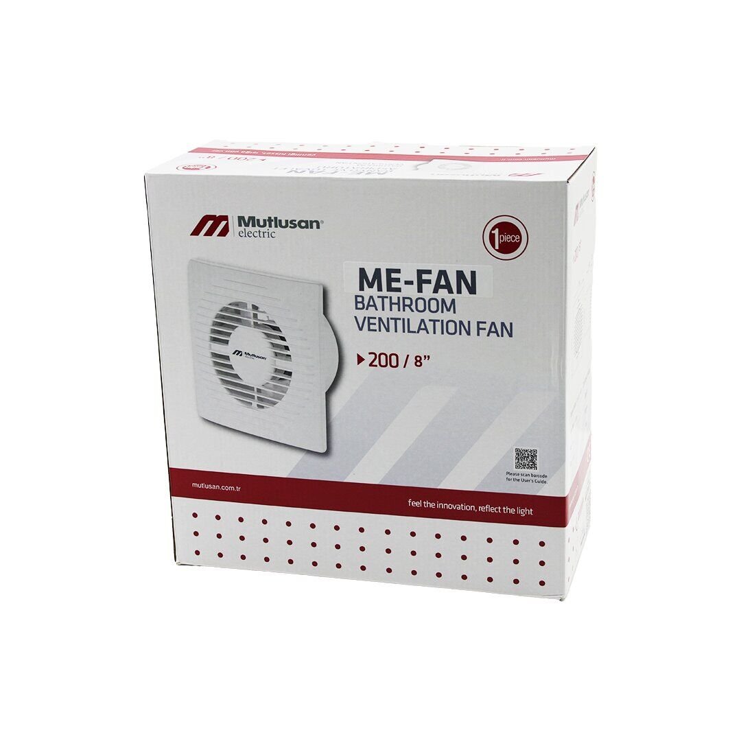 MUTLUSAN-001 211 000 200 00 00 ME-FAN (200) (8'') BANYO TUVALET HAVALANDIRMA ASPİRATÖRÜ (40W) (1000RPM) (200M3/H)*6