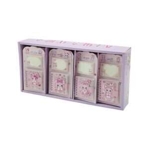 LUCK DAY SPRİNG SWEET 661-1 XQ-62507 (2PCS) (TELLİ NOT DEFTERİ=60YAPRAK=6.5X7.5CM & YAPIŞKANLI=40 YAPRAK=4.4X7CM) (KEDİLİ CIRTLI KAPAK )*24X16