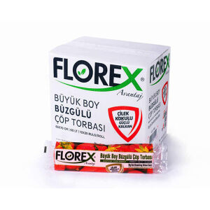 FLOREX-502 ( ÇİLEK KOKULU ) ( BÜZGÜLÜ ) ( BÜYÜK ) ( 10PCS ) 65X70CM ÇÖP TORBASI*25=K