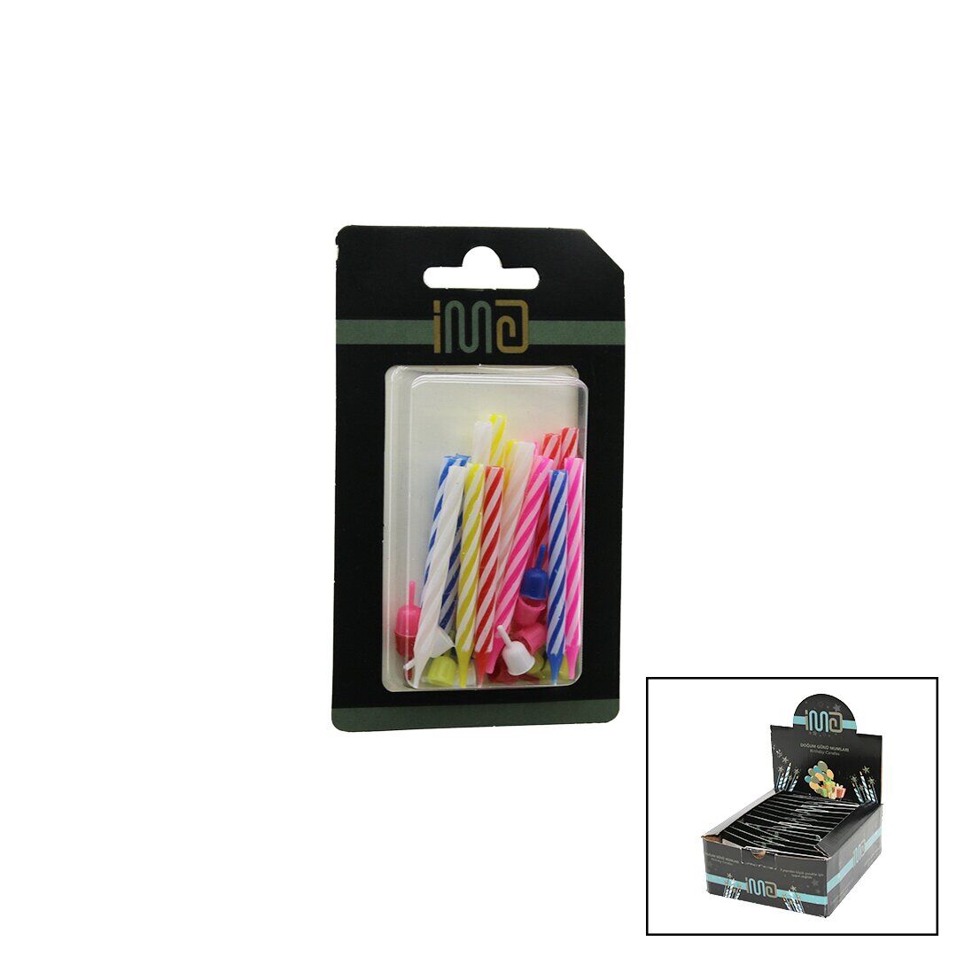 İM@-808 İM@-282 ( 15PCS ) ( İNCE ) ( RENKLİ ) DOĞUM GÜNÜ MUMU ( RENKLİ PLASTİK TUTACAK )*24X24