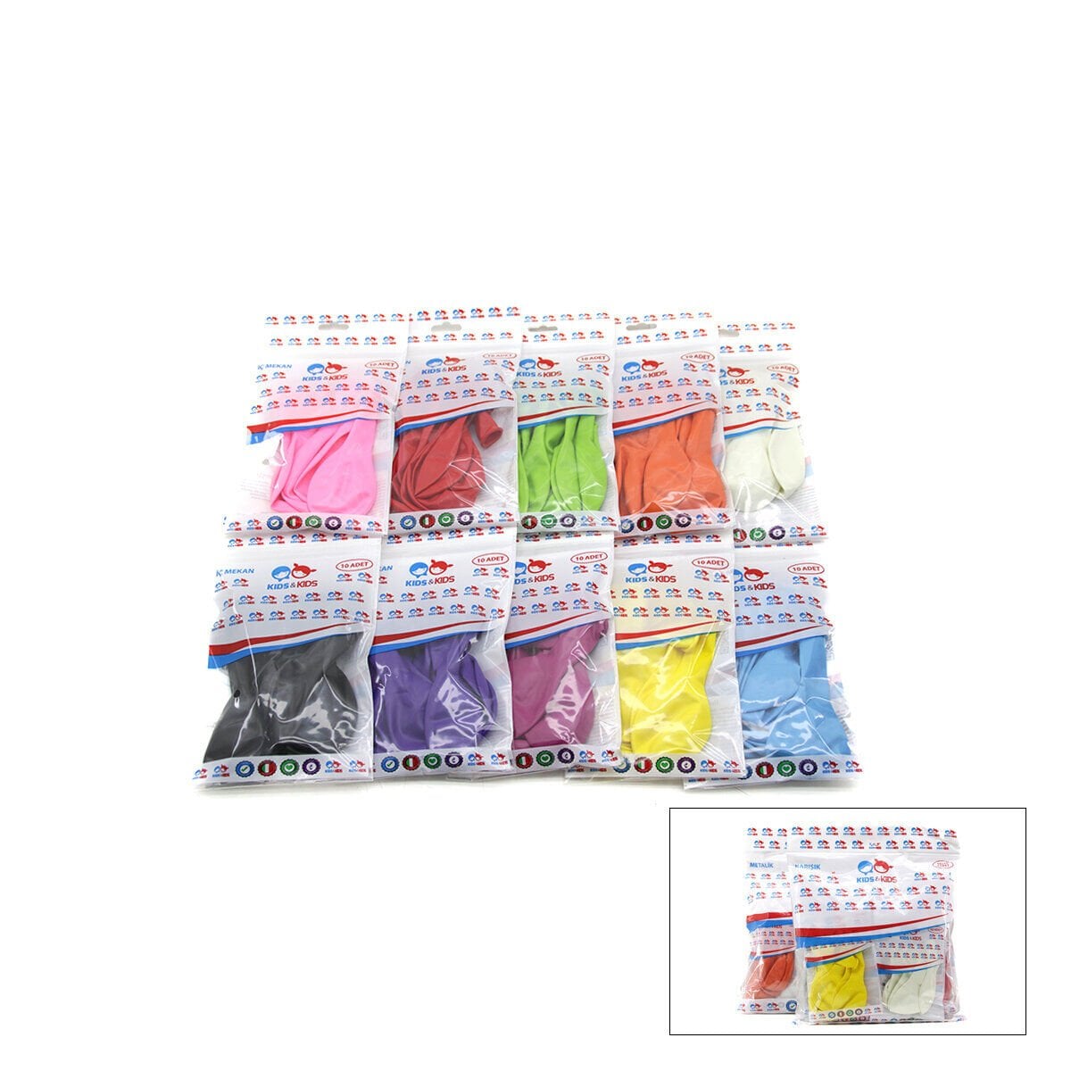 KIDS & KIDS G-90A  ( İÇ MEKAN & KARIŞIK ) ( 10PCS ) BALON*10X100
