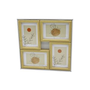 YAKUT-11338 ( 4LÜ & BİRLEŞİK ) (TEK RENK MİX ÇERÇECE) (AİLE FOTOLUK) AHŞAP ÇERÇEVE (10X15CM=4''X6'') (29X29CM)*18=K