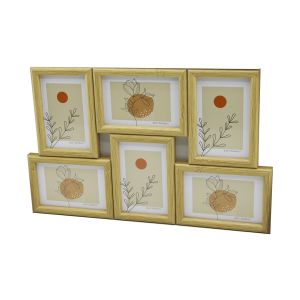 YAKUT-11339 ( 6LI & BİRLEŞİK ) (TEK RENK MİX ÇERÇEVE) (AİLE FOTOLUK) AHŞAP ÇERÇEVE (10X15CM=4''X6'' ) (29X46CM)*12=K