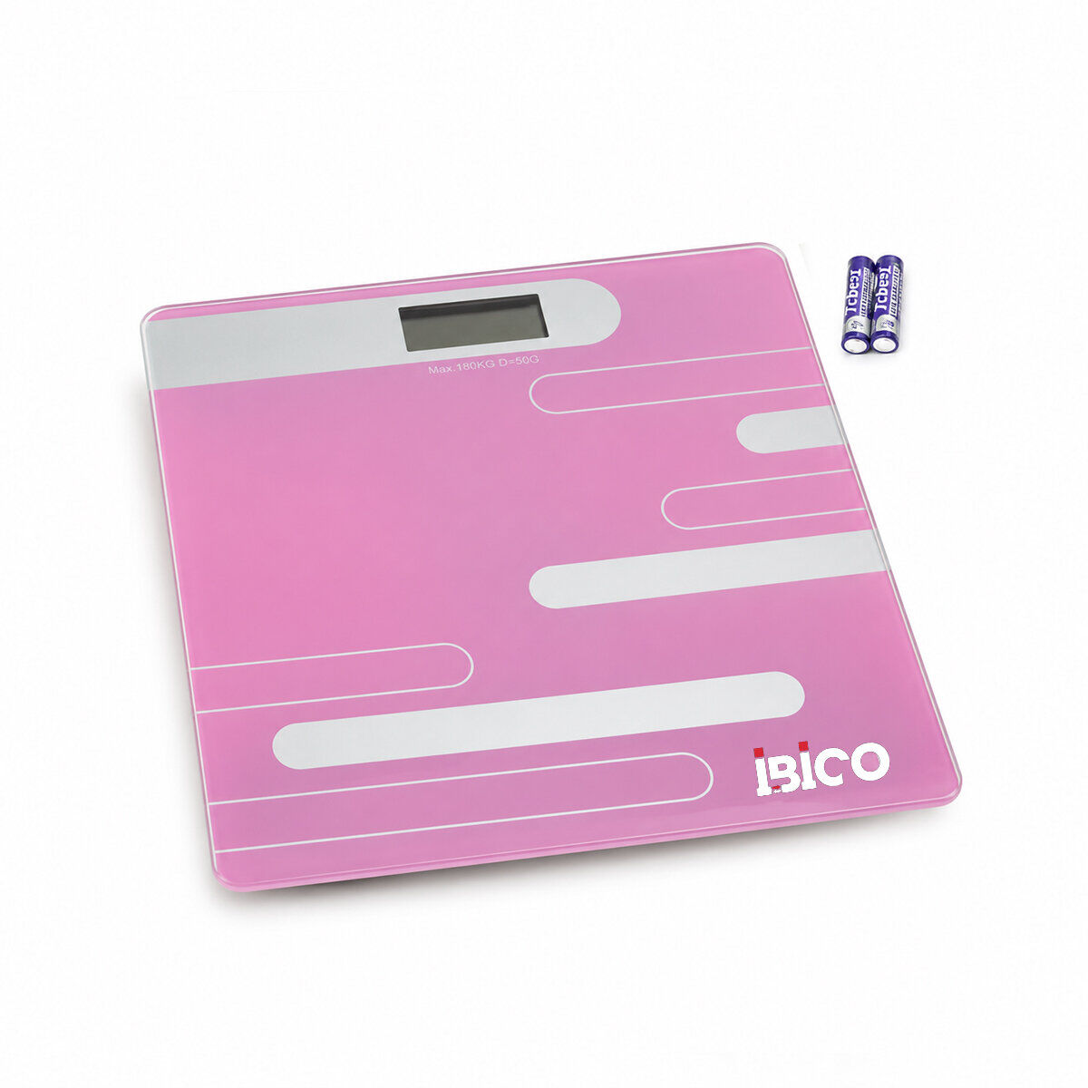 İBİCO İ11-024 ( DİJİTAL & PİLLİ ) ( RENKLİ CAM ) CAM BANYO BASKÜL TERAZİ TARTI ( LCD EKRAN ) ( 180KG/50GR ) ( 26X26CM )*10