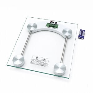 İBİCO İ11-025 ( DİJİTAL & PİLLİ ) ( KARE ) CAM BANYO BASKÜL TERAZİ TARTI ( LCD EKRAN ) ( 180KG/0.1G ) ( 30X30CM )*10