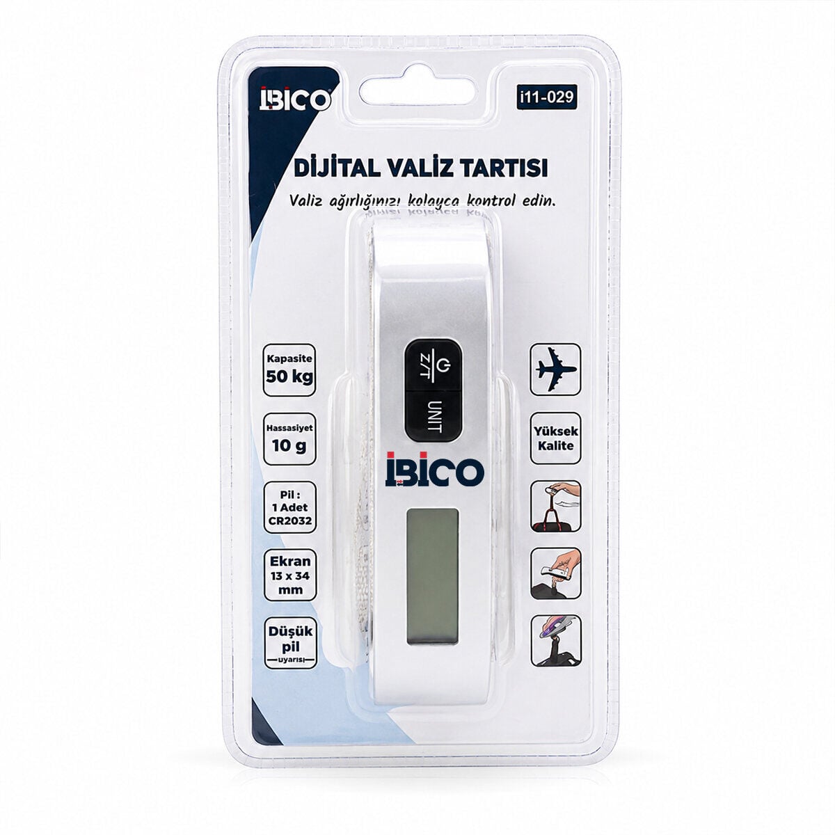 İBİCO İ11-029 ( VALİZ MODEL ) DİJİTAL VALİZ TERAZİ TARTI KANTAR ( PİLLİ ) ( MAX=50KG ) ( HASASSİYET = 10GR )*100