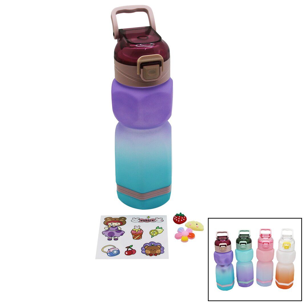 CLKN-2041 ( ALTIGEN ) RENKLİ PLS.SULUK MATARA PİPETLİ & KİLİTLİ KAPAK & TAŞIMA KULPLU (STİCKER HEDİYELİ) 760ML*80                     qwe011