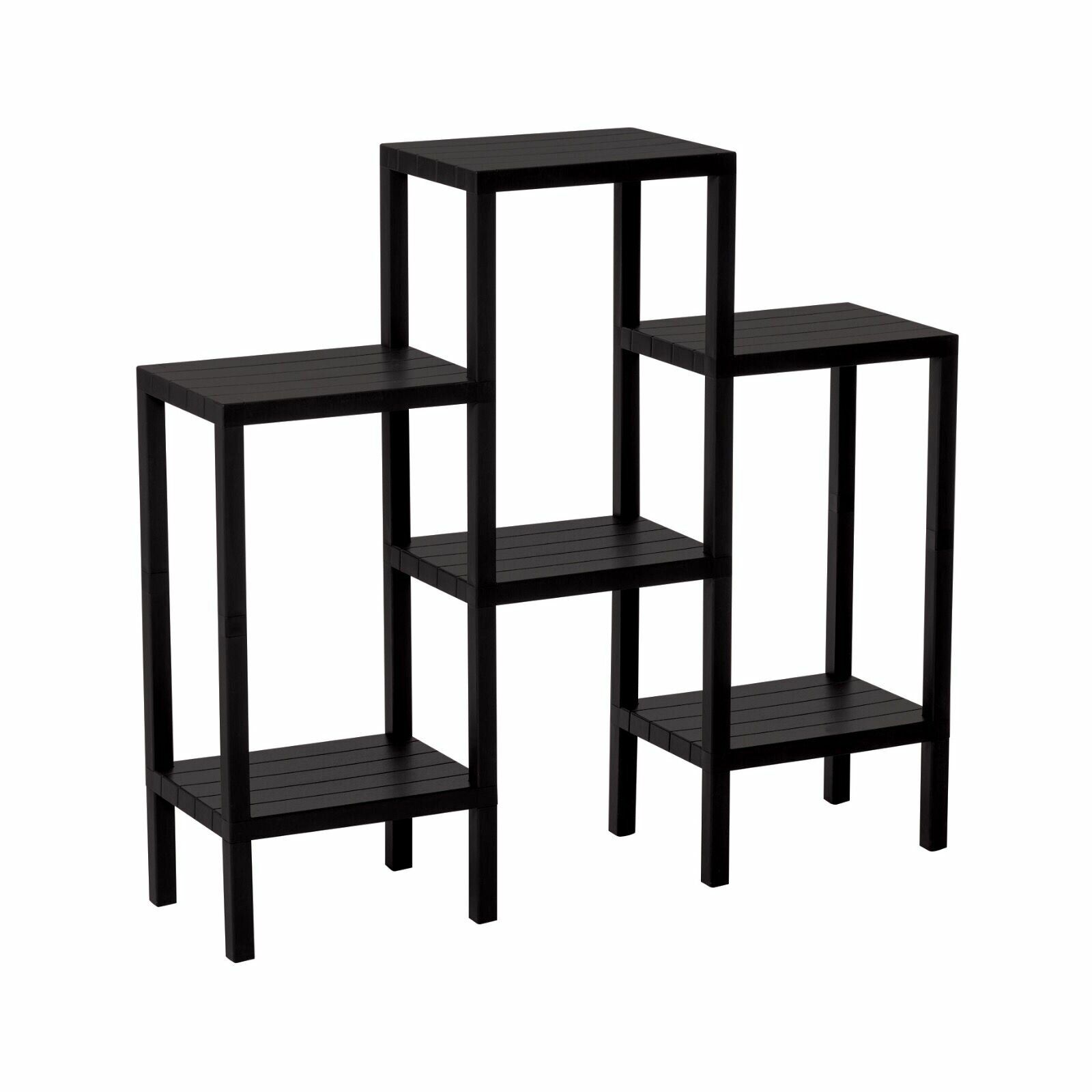 OMBEG OM-0150-1108-0008 ( 6 ( DÜZ ) RAFLI & SİYAH ) MODÜLER ÜNİTE PLASTİK*4