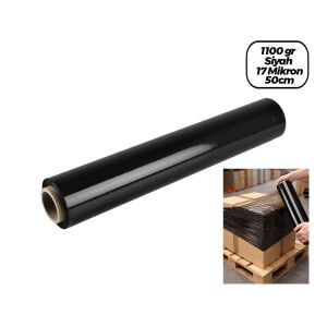 POWER ( BRÜT:1100GR = NET STREÇ :600GR ) ( SİYAH ) ( KOLİ & PALET ) STREÇ FİLM 17 MİKRON ( 50CM )*6=K