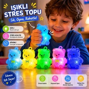 SWEET TOYS ( IŞIKLI & AYICIK ) STRES TOPU RENKLİ*16X22