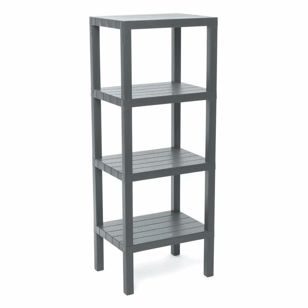 OMBEG OM-0220-2115-0114 ( 4 ( DÜZ ) RAFLI & GRİ ) MODÜLER ÜNİTE PLASTİK*6