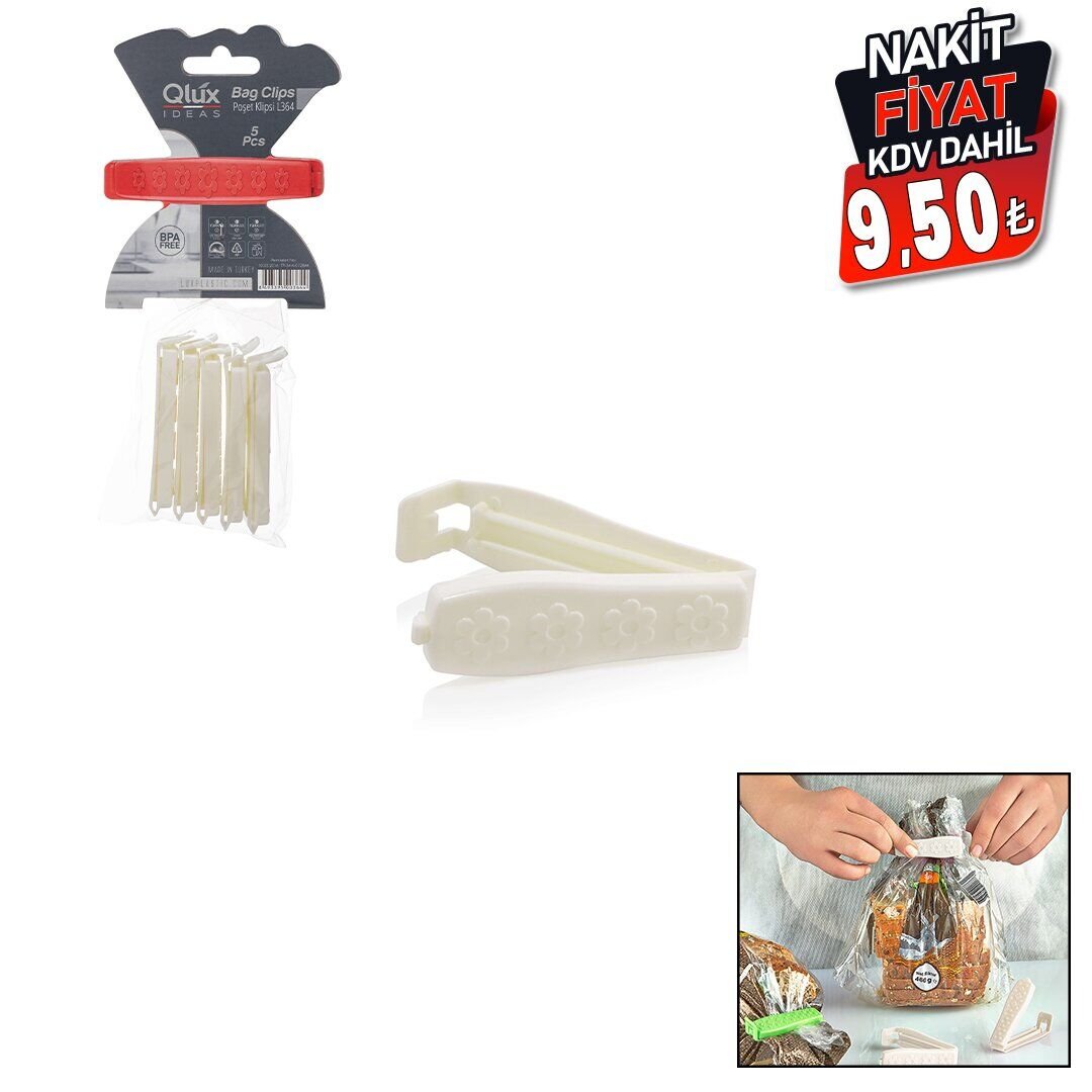 QLUX L-00364 ( 5PCS ) POŞET KLİPSİ SET ( PLASTİK )*25X2                     qwe08