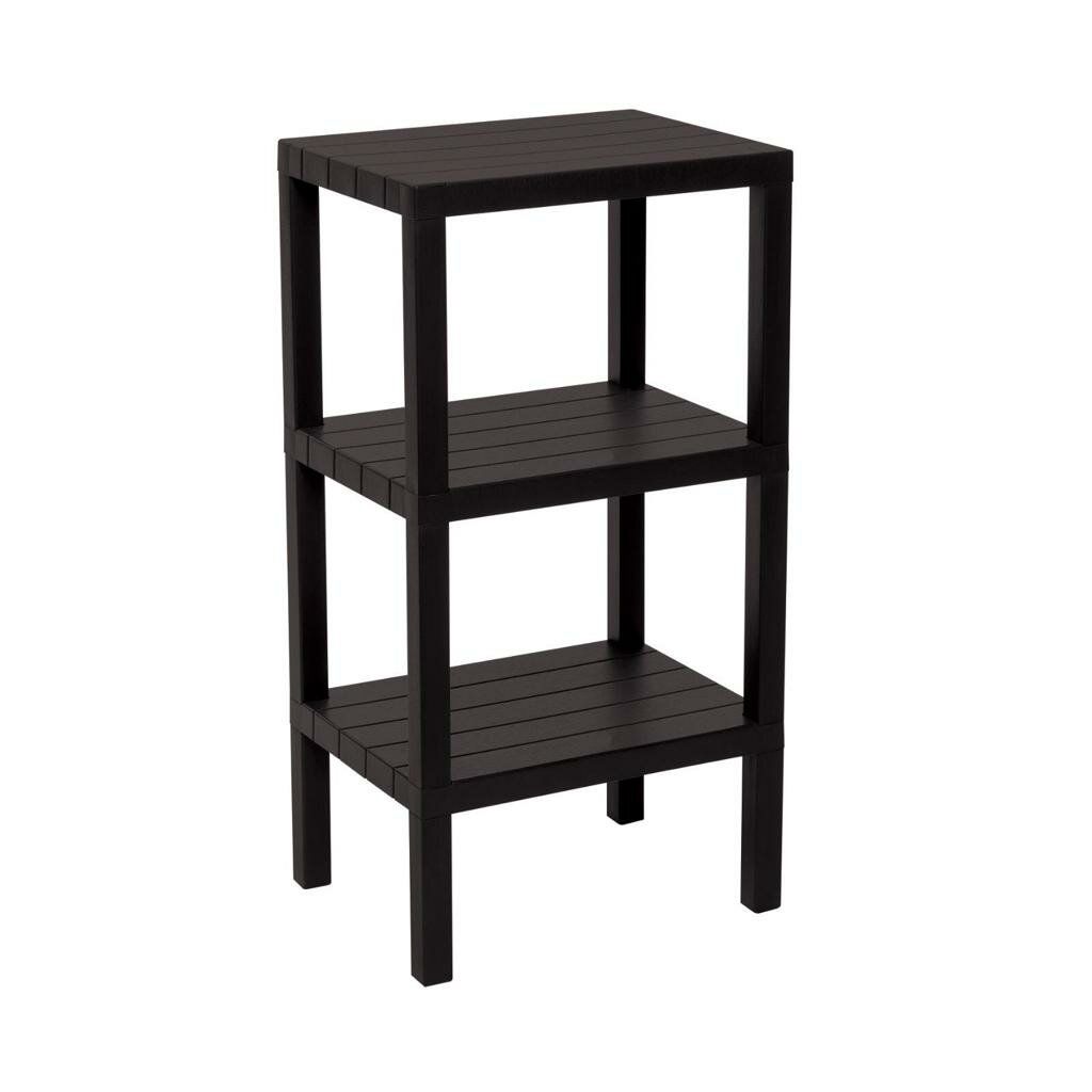 OMBEG OM-3102-0390 ( 3 ( DÜZ ) RAFLI & SİYAH ) MODÜLER ÜNİTE PLASTİK*8