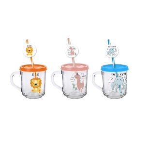 246 CC DESENLI SÜSLÜ PIPETLI CAM BARDAK-ASLAN-PEMBE DINAZOR-AHTAPOT *24