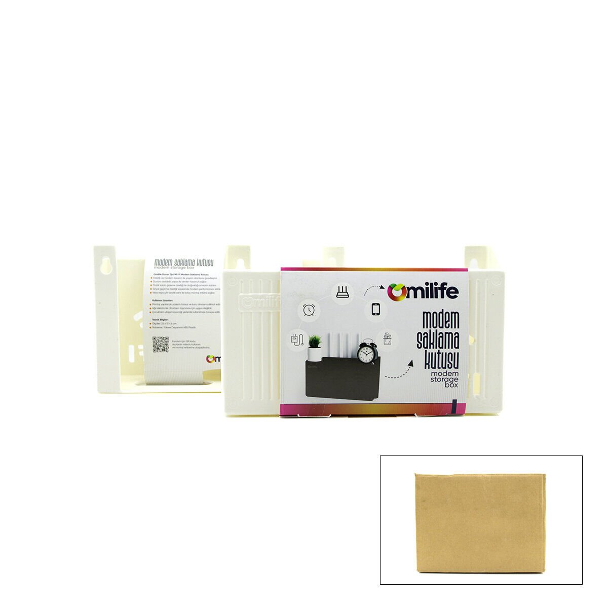 OMİLİFE MODEM SAKLAMA KUTUSU PLASTİK ( 25X15X6CM)*24X3