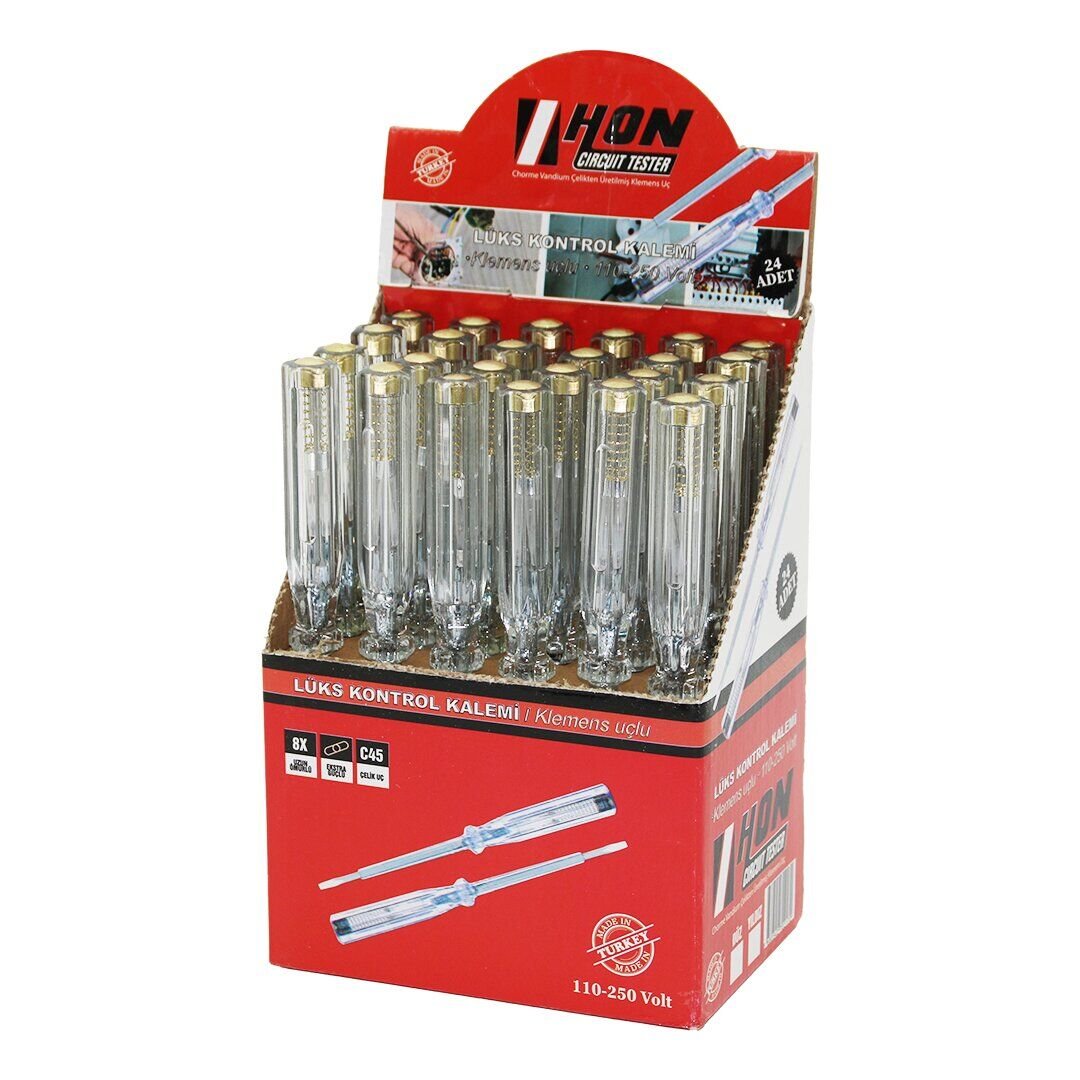 HON KLASİK ( YILDIZ ) LÜKS KONTROL KALEMİ ( KLEMENS UÇ= ÇELİK C45 ) ( 110-250V )*24X24