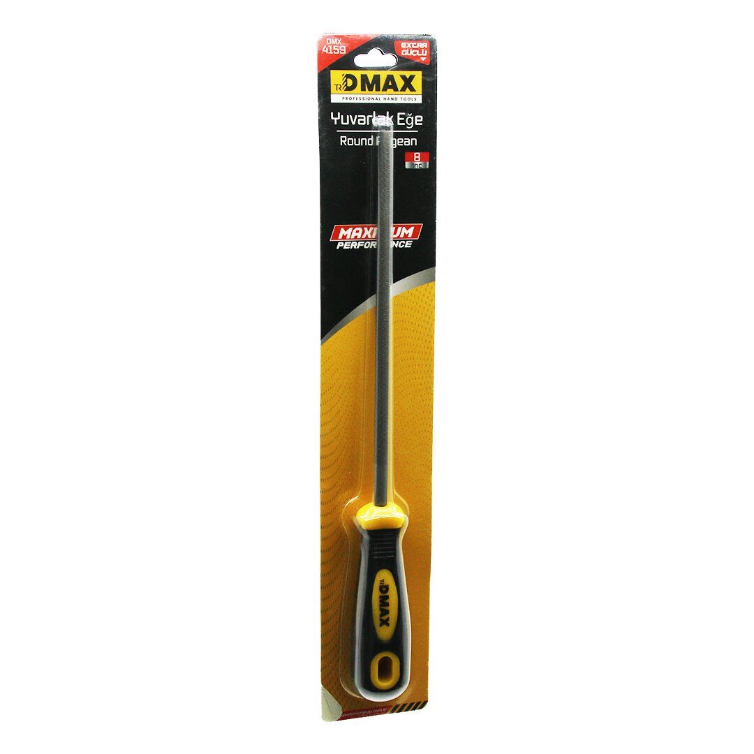 DMAX DMX-4159 ( 8'' ) ( YUVARLAK ) METAL TÖRPÜSÜ ( METAL EĞE ) ( PLASTİK SAPLI )*12X10