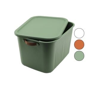BOXSIS OM-0664 ( 20LT ) ORGANİZER KAPAKLI KUTU ( RENKLİ PLASTİK ) ( YAN KULPLU ) ( 40 X 30 X 25CM )*12=K