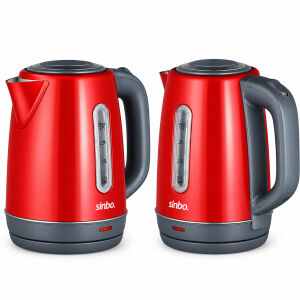 SİNBO SK-8031 ( KIRMIZI ) ( ÇELİK ) KETTLE SU ISITICISI (KABLOSUZ KULLANIM) ( 1.8LT ) (360° DÖNEBİLME) (OTOMATİK KAPANMA)*4