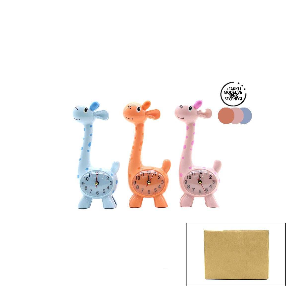 GALAXY-2327 ( ZÜRAFA ) ÇOCUK MASA ÇALAR SAAT ( PLASTİK KASA RENKLİ ) ( PİLLİ )*24X2