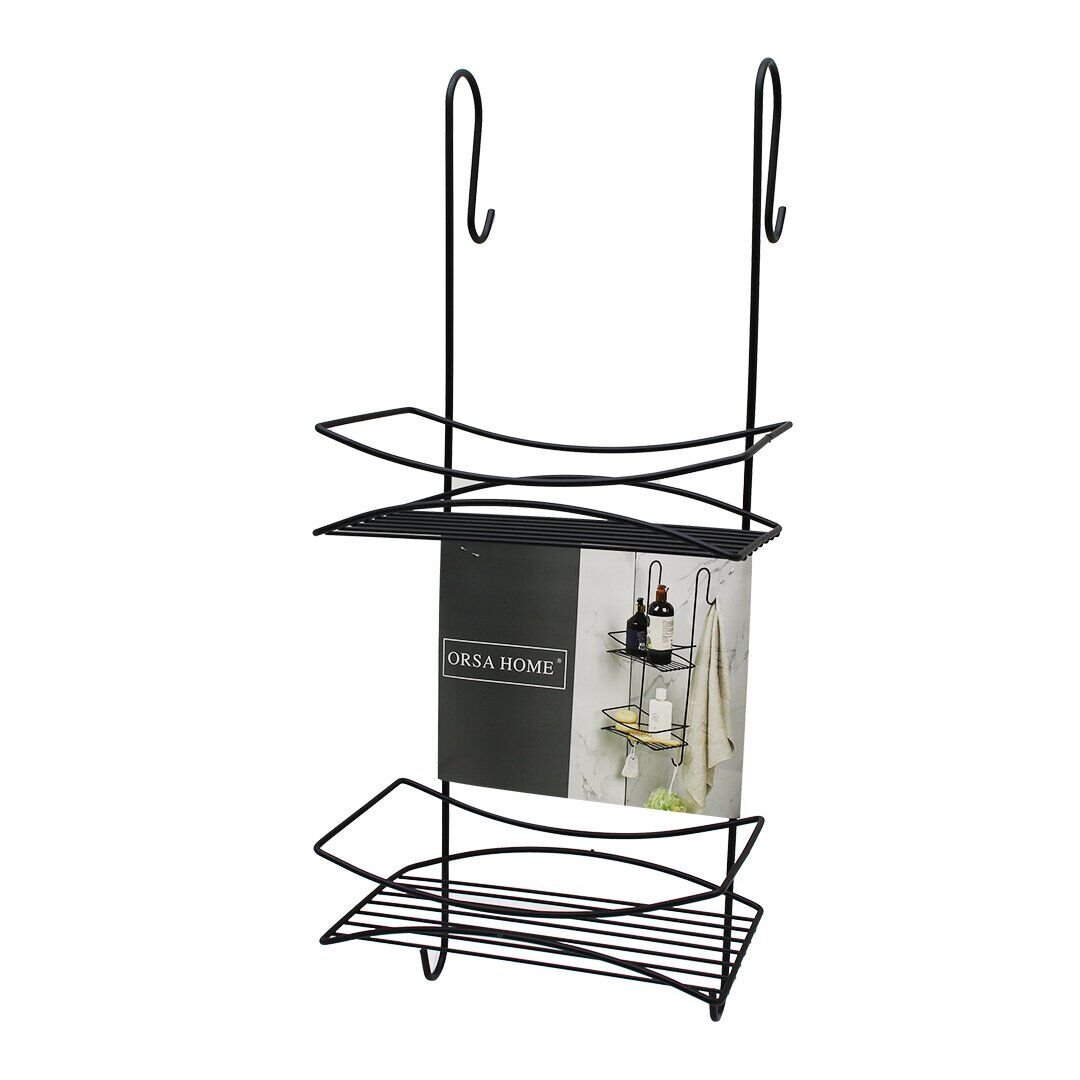 ORSA HOME-945 ( SİYAH ) ( ASKILI & 2 KATLI ) ( METAL ) DUŞ KABİN HAVLUPAN RAFI*4=K